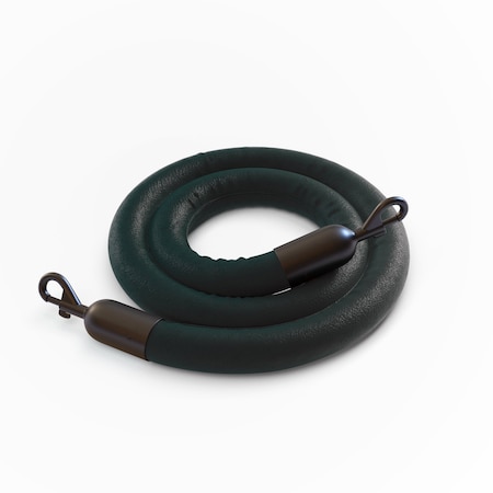Montour Line Naugahyde Rope Green With Black Snap Ends 10ft.Cotton Core PNR150-100-GN-SE-BK